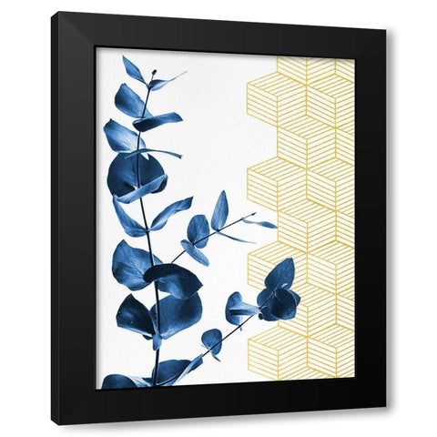 Blue Black Modern Wood Framed Art Print with Double Matting by Hutchins, Ashley