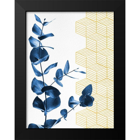 Blue Black Modern Wood Framed Art Print by Hutchins, Ashley