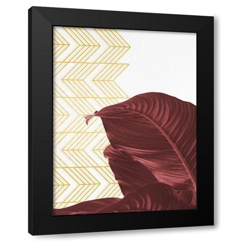Red Black Modern Wood Framed Art Print with Double Matting by Hutchins, Ashley