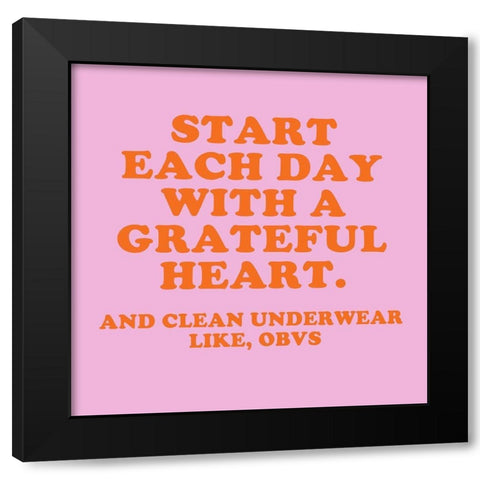 Grateful Heart Black Modern Wood Framed Art Print by Hutchins, Ashley