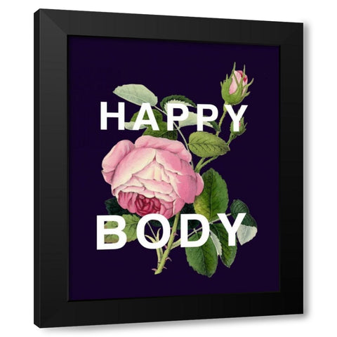 Happy Body Black Modern Wood Framed Art Print with Double Matting by Perrenoud, Aubree