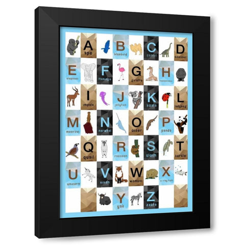 Alphabet - Boys Black Modern Wood Framed Art Print by Perrenoud, Aubree