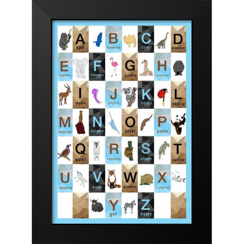 Alphabet - Boys Black Modern Wood Framed Art Print by Perrenoud, Aubree