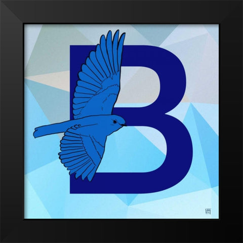 B Black Modern Wood Framed Art Print by Perrenoud, Aubree