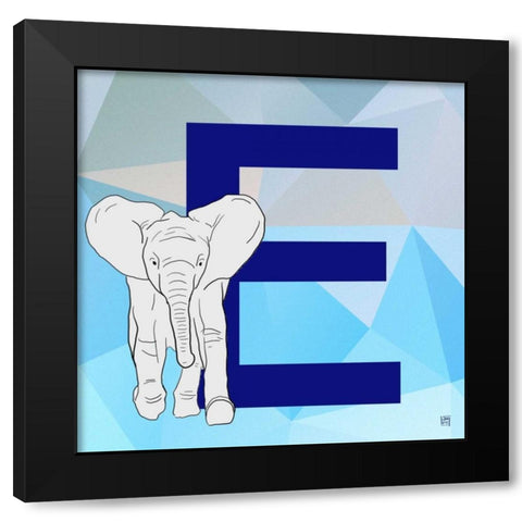 E Black Modern Wood Framed Art Print by Perrenoud, Aubree