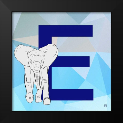 E Black Modern Wood Framed Art Print by Perrenoud, Aubree