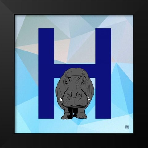 H Black Modern Wood Framed Art Print by Perrenoud, Aubree