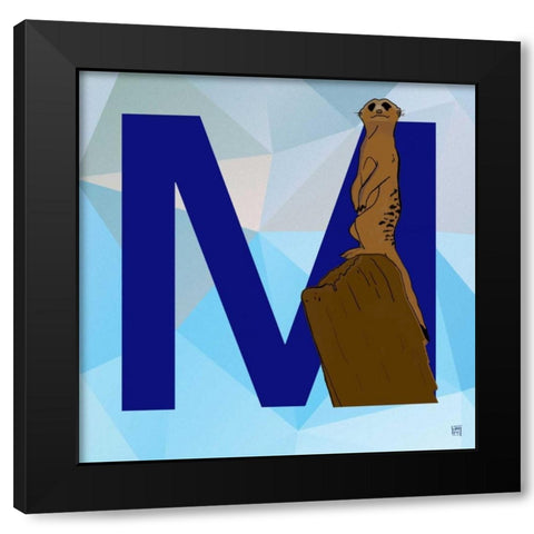 M Black Modern Wood Framed Art Print by Perrenoud, Aubree