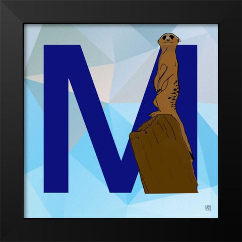 M Black Modern Wood Framed Art Print by Perrenoud, Aubree