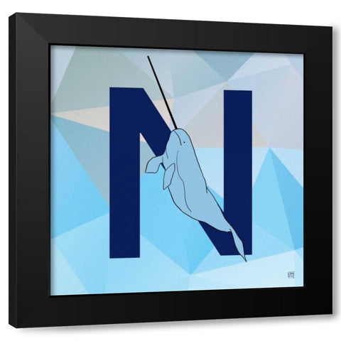 N Black Modern Wood Framed Art Print by Perrenoud, Aubree