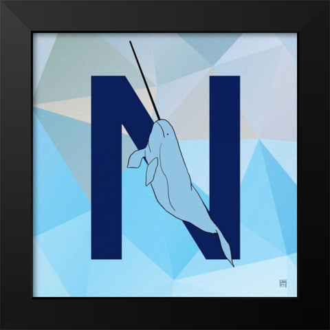 N Black Modern Wood Framed Art Print by Perrenoud, Aubree