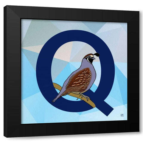 Q Black Modern Wood Framed Art Print by Perrenoud, Aubree