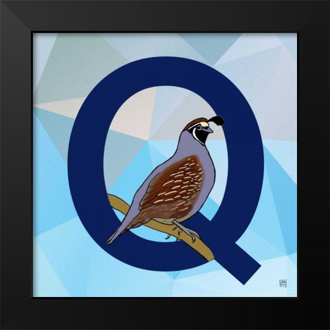 Q Black Modern Wood Framed Art Print by Perrenoud, Aubree