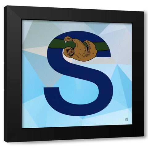 S Black Modern Wood Framed Art Print by Perrenoud, Aubree