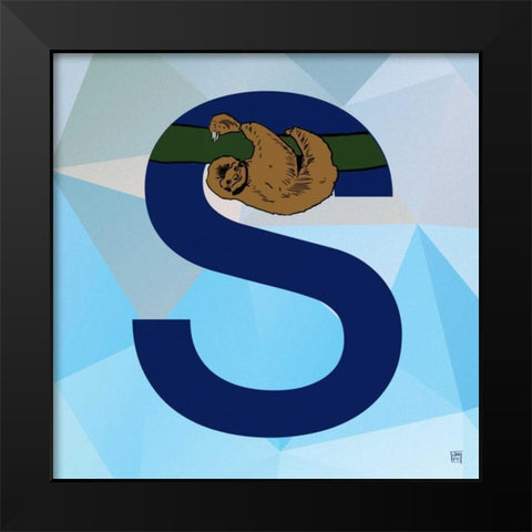 S Black Modern Wood Framed Art Print by Perrenoud, Aubree