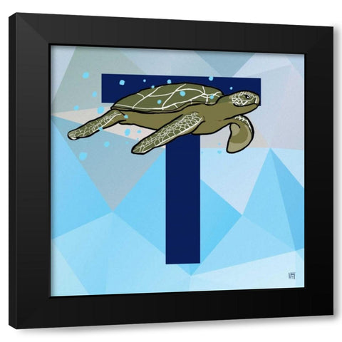 T Black Modern Wood Framed Art Print by Perrenoud, Aubree