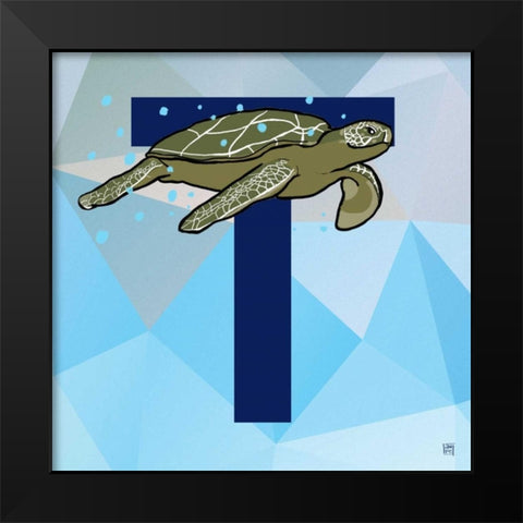 T Black Modern Wood Framed Art Print by Perrenoud, Aubree