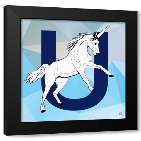 U  Black Modern Wood Framed Art Print by Perrenoud, Aubree