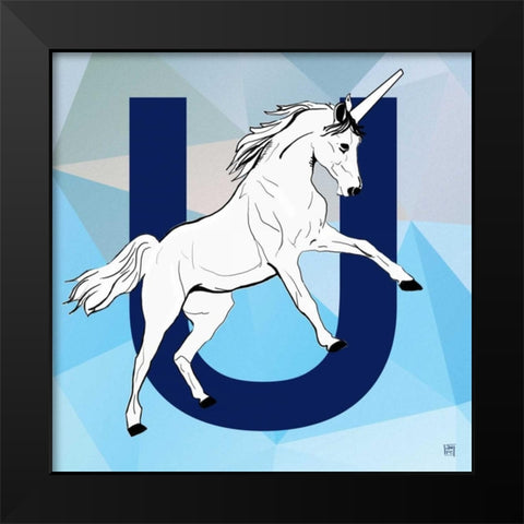 U  Black Modern Wood Framed Art Print by Perrenoud, Aubree