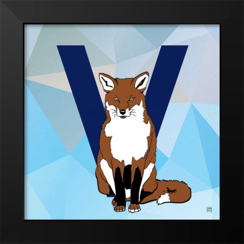 V  Black Modern Wood Framed Art Print by Perrenoud, Aubree