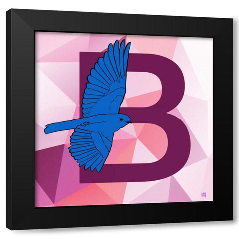 B Black Modern Wood Framed Art Print by Perrenoud, Aubree