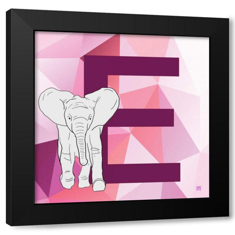 E Black Modern Wood Framed Art Print by Perrenoud, Aubree