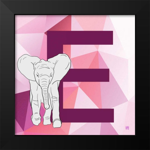 E Black Modern Wood Framed Art Print by Perrenoud, Aubree