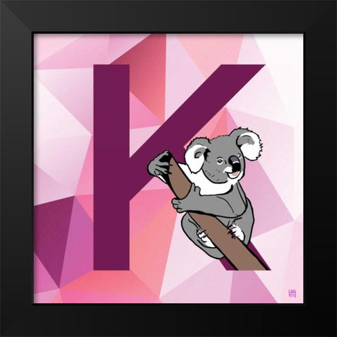 K Black Modern Wood Framed Art Print by Perrenoud, Aubree