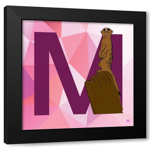 M Black Modern Wood Framed Art Print by Perrenoud, Aubree