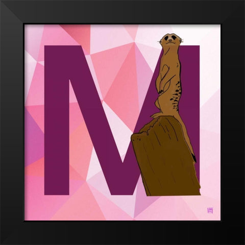 M Black Modern Wood Framed Art Print by Perrenoud, Aubree