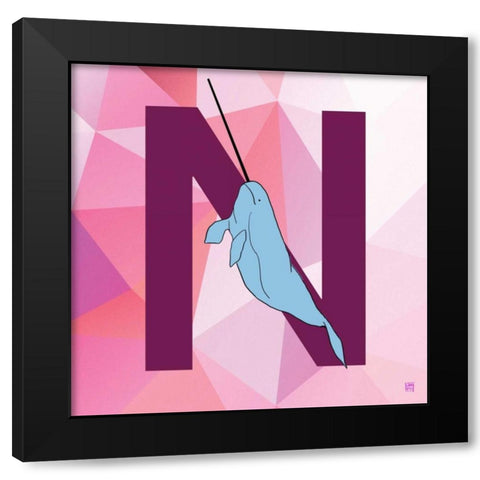 N Black Modern Wood Framed Art Print with Double Matting by Perrenoud, Aubree