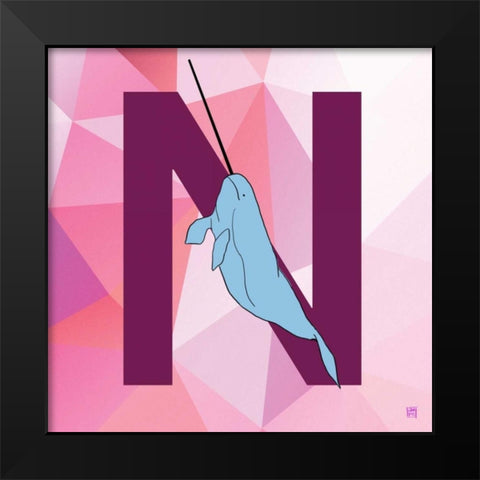 N Black Modern Wood Framed Art Print by Perrenoud, Aubree