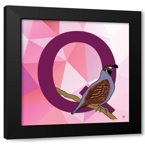 Q Black Modern Wood Framed Art Print by Perrenoud, Aubree