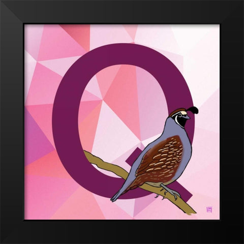 Q Black Modern Wood Framed Art Print by Perrenoud, Aubree