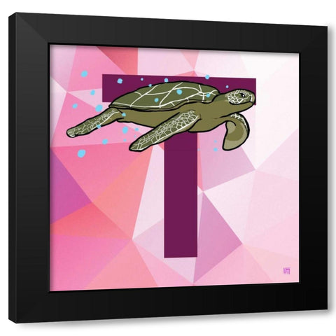 T Black Modern Wood Framed Art Print by Perrenoud, Aubree