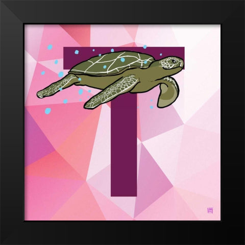 T Black Modern Wood Framed Art Print by Perrenoud, Aubree