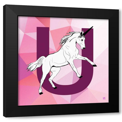 U Black Modern Wood Framed Art Print by Perrenoud, Aubree