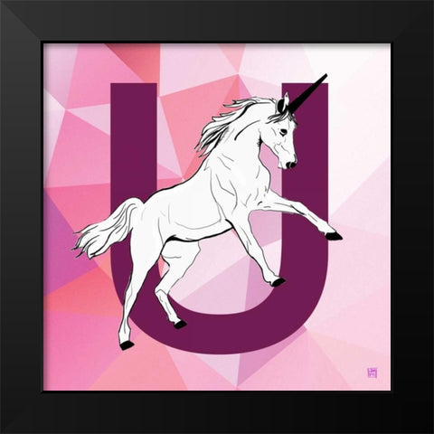 U Black Modern Wood Framed Art Print by Perrenoud, Aubree