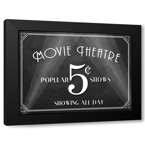 Movie Theatre Black Modern Wood Framed Art Print with Double Matting by Perrenoud, Aubree