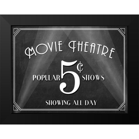 Movie Theatre Black Modern Wood Framed Art Print by Perrenoud, Aubree