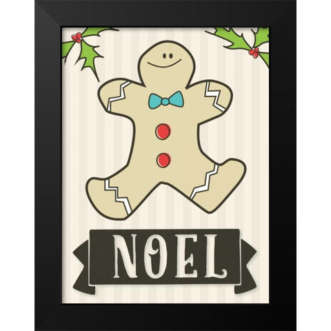 Gingerbread Man Black Modern Wood Framed Art Print by Perrenoud, Aubree