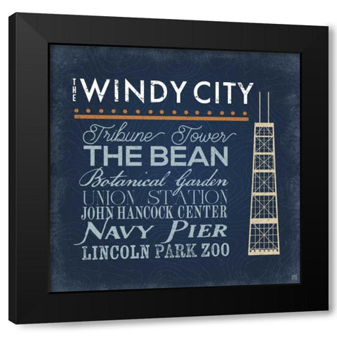 Windy City Black Modern Wood Framed Art Print by Perrenoud, Aubree