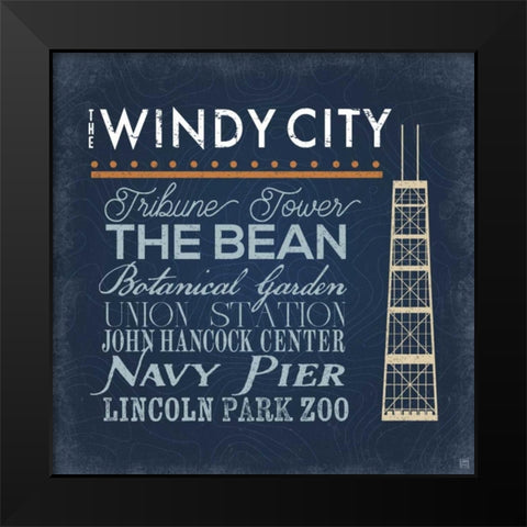 Windy City Black Modern Wood Framed Art Print by Perrenoud, Aubree