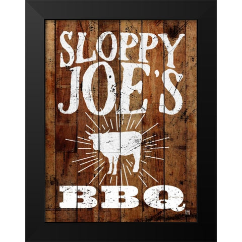 Sloppy Joes BBQ Black Modern Wood Framed Art Print by Perrenoud, Aubree