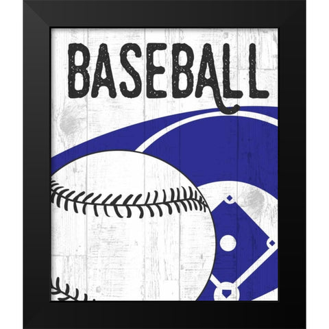 Baseball Black Modern Wood Framed Art Print by Perrenoud, Aubree