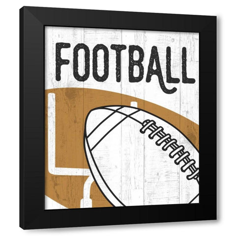 Football Black Modern Wood Framed Art Print by Perrenoud, Aubree