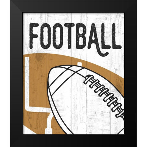 Football Black Modern Wood Framed Art Print by Perrenoud, Aubree