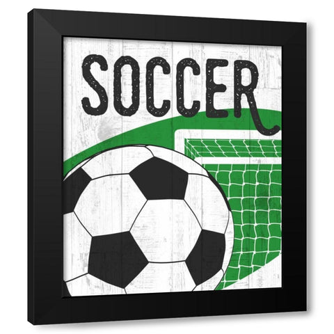 Soccer Black Modern Wood Framed Art Print with Double Matting by Perrenoud, Aubree