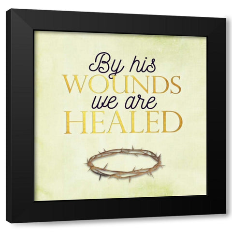 His Wounds Black Modern Wood Framed Art Print with Double Matting by Perrenoud, Aubree