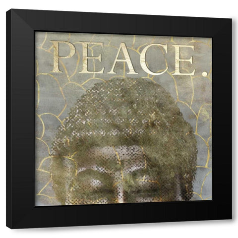 Peace Black Modern Wood Framed Art Print with Double Matting by Perrenoud, Aubree
